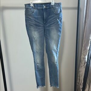 Express Distressed High Rise Legging Womens Denim Blue Jeans Size 10